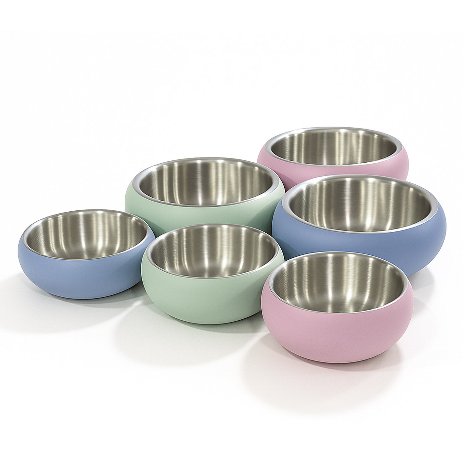 Double Wall Bowl Belly with Non-Slip Base - 360 ml - jungle-green