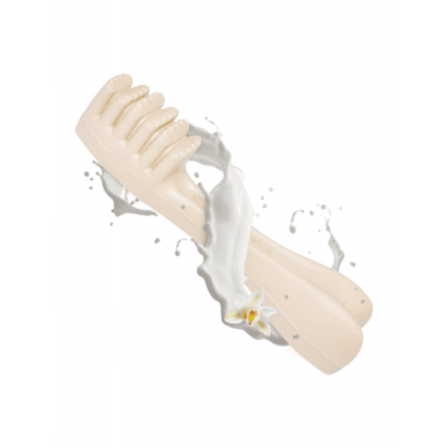 Dentalight 2.7" Vital Fiber Brush Dog Snack - 8pcs With 20% goat's milk powder [Vanilla flavour]-80g