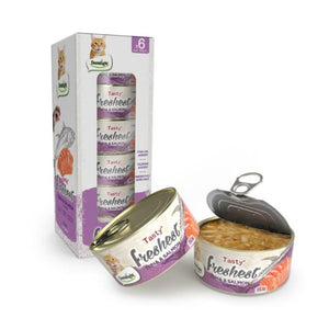 Dentalight Tasty Freshest Cat Treat in Can Tuna & Salmon 6x80g [Box Code:11599] -(Min Order Qty - 6 pcs)