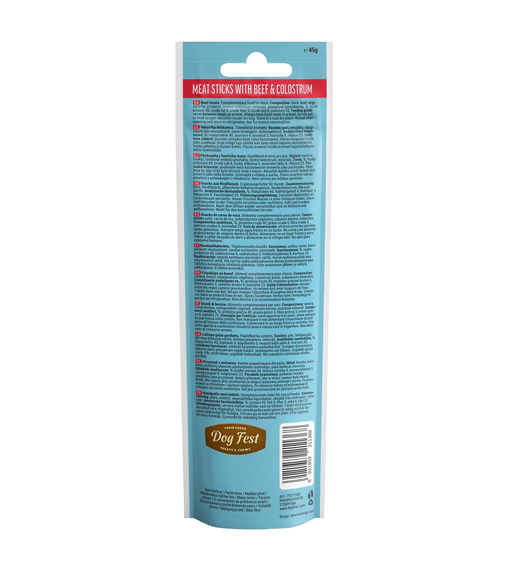 Dog Fest Beef Stick With Colostrum 45g[Weight - 45g]