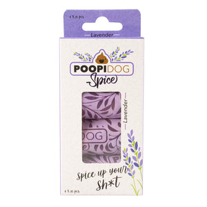 Duvo+ Poopi Dog Poo Bag Spice Purple (Lavender Fragrance) 4 x 15pcs  [Count - 4]