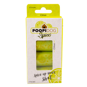 Duvo+ Poopi Dog Poo Bag Spice Lime (Citrus Scent) 4 x 15pcs [Count - 4]