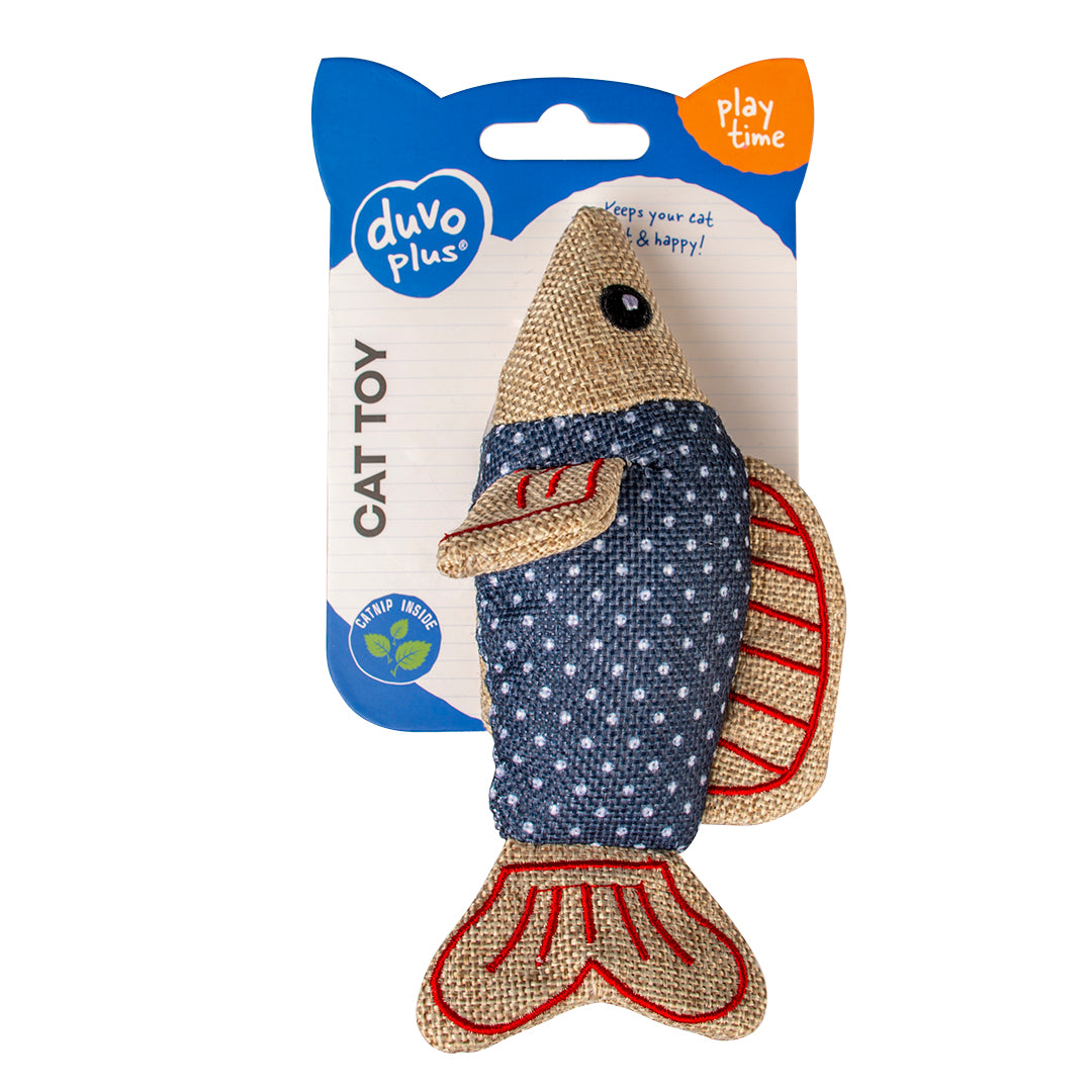 Duvo+ Cat Toy Retro Blue Shark Blue - 15x7,5x4,5cm[Color - Blue, Dimension - 15x7.5x4.5cm]