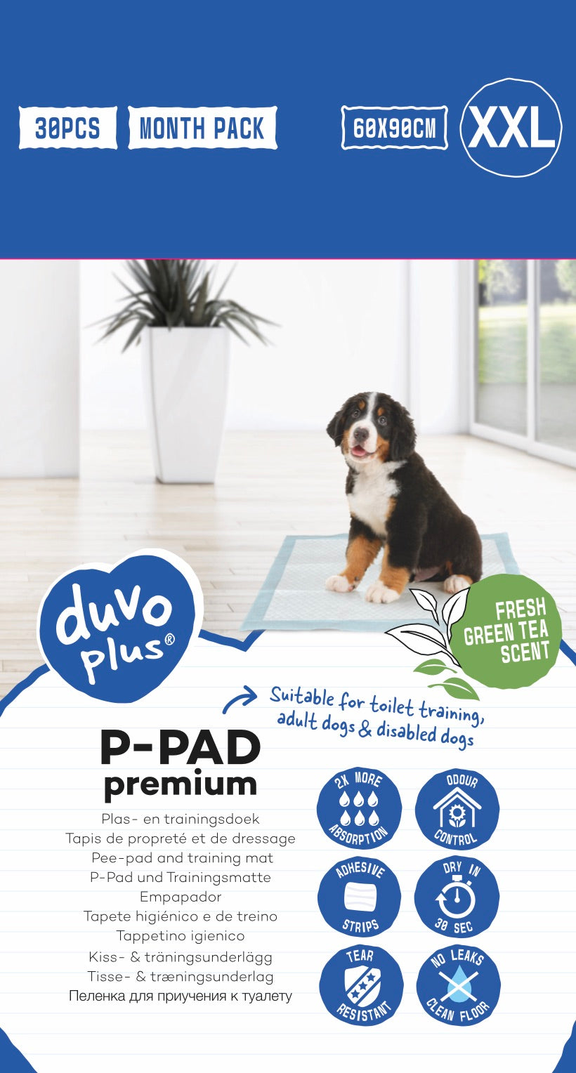 Duvo+ Pet Pad Premium Month Pack XXL-60x90cm-Green Tea Scent-30pcs