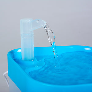 Duvo+ Transparent Drinking Fountain 16.5X16.5X21cm Blue/White