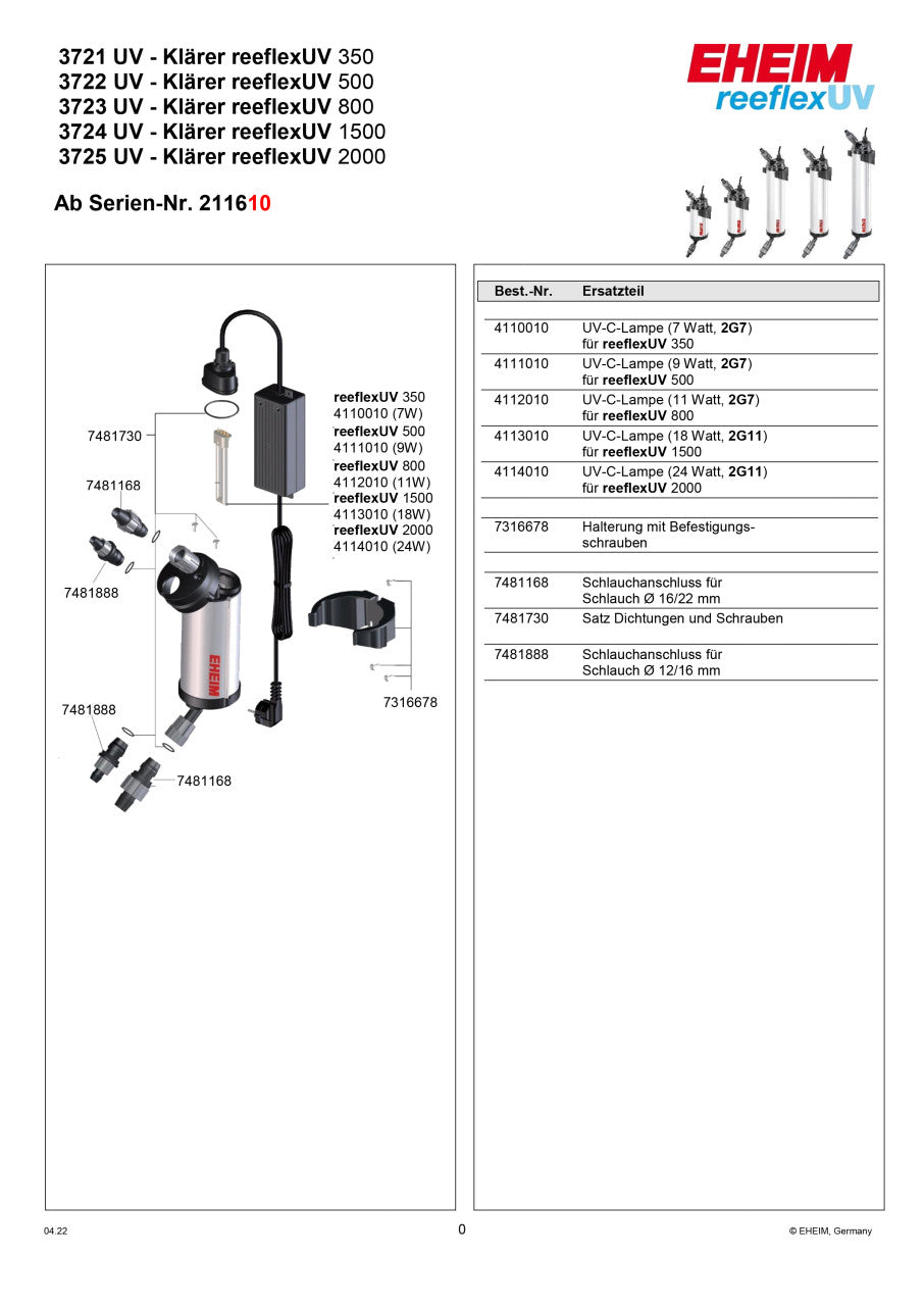 EHEIM reeflexUV 2000 UV-steriliser