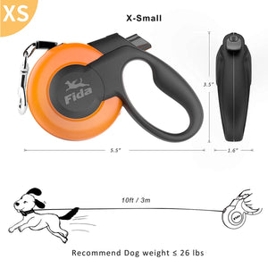 Fida Retractable Dog Leash Heavy Duty (Mars Series) - S (5m / 16ft) - red