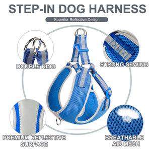 Fida Step-in Dog Harness – Reflective - grey - L
