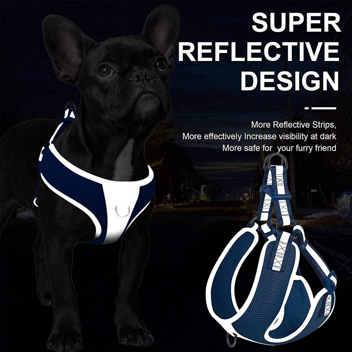 Fida Step-in Dog Harness – Reflective - air-blue - S