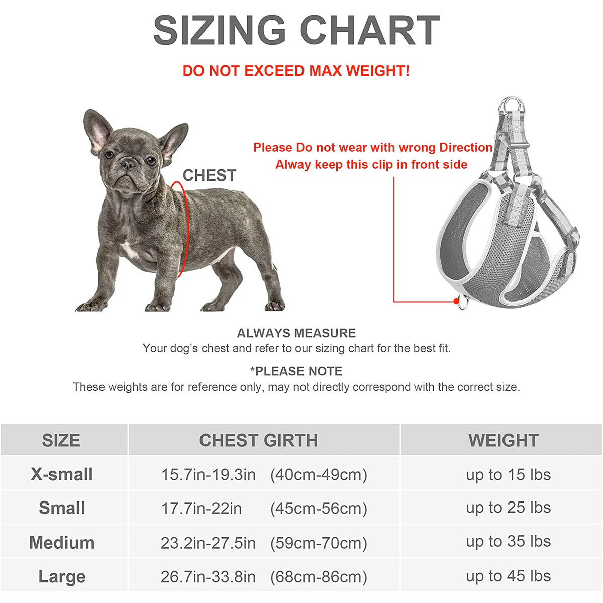 Fida Step-in Dog Harness – Reflective - red - XS