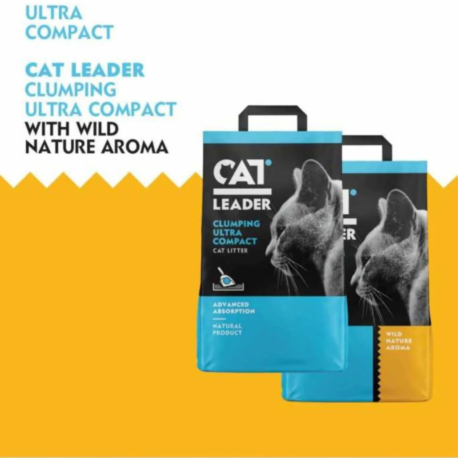 Geohellas Cat Leader Clumping Ultra Compact Cat Litter[Flavor - Baby Powder, Weight - 5kg]