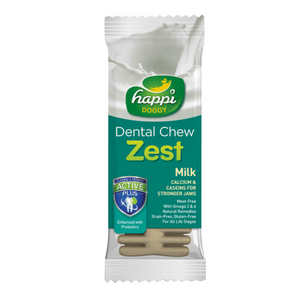 Happi Doggy Dental Chew Zest-Milk-4'' (Display Box-50pcs)