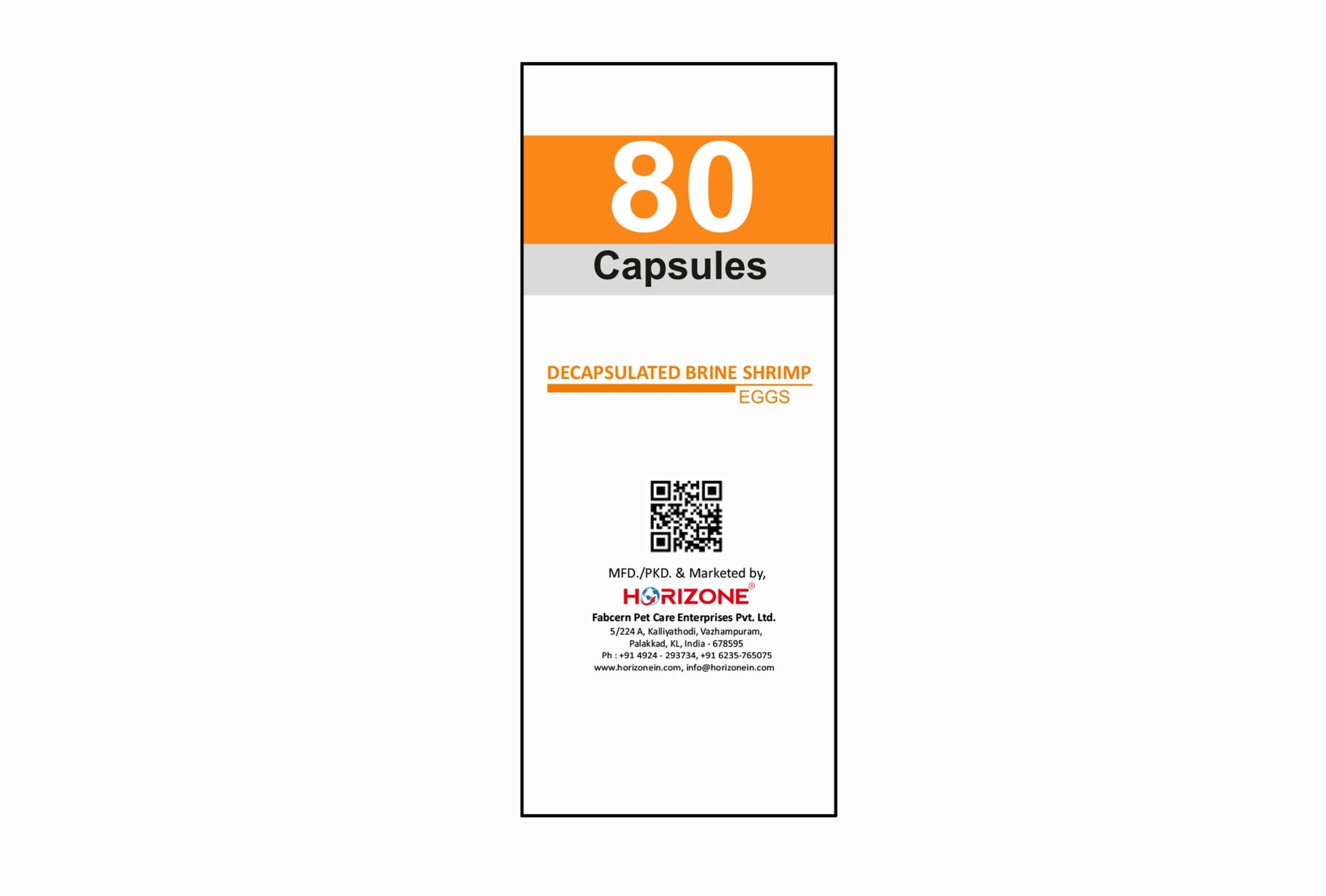 Horizone Peqon Decap Artemia Cyst – Ready-to-Feed Decapsulated Brine Shrimp Eggs (80 Capsules) – No Hatching Needed