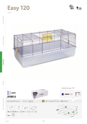 IMAC EASY 120 Cage 120x60x46,5cm for Small Pets-BLUE/LIGHT BLUE