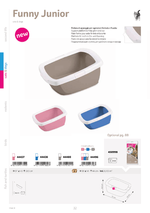 IMAC Funny Junior Litter Tray+Border - 57X43X28.5cm[Color - Mixed Colors]