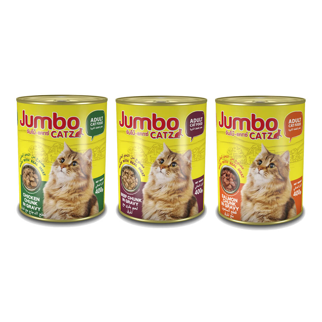 JUMBO Catz Canned Chunk in Gravy 400g - Salmon Chunk in Gravy