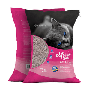 Meow Mates Bentonite Cat Litter - Baby Powder Scent 25L/20kg