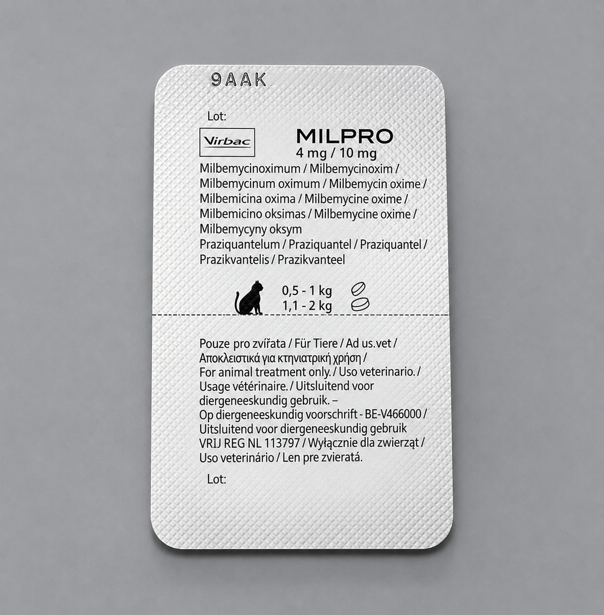 Milpro for small cats & kittens from 0.5-2kg weight, 4mg/ 10mg 2 tablets