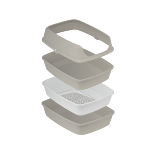 Moderna Lift to Sift -Open Cat Litter Box (Grey+Lemon)[Size - L]