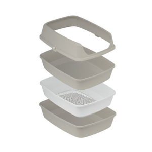Moderna Lift to Sift -Open Cat Litter Box (Grey+Lemon)[Size - XL]
