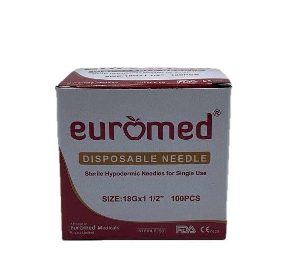 DISPOSABLE NEEDLE 18G x 1 1/2 euromed