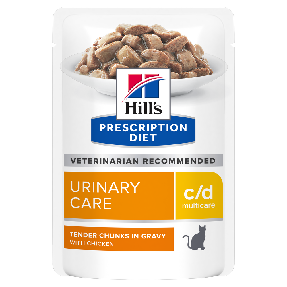Hill’s Prescription Diet c/d Multicare Urinary Care Wet Cat Food with Chicken Pouches (12x85g)