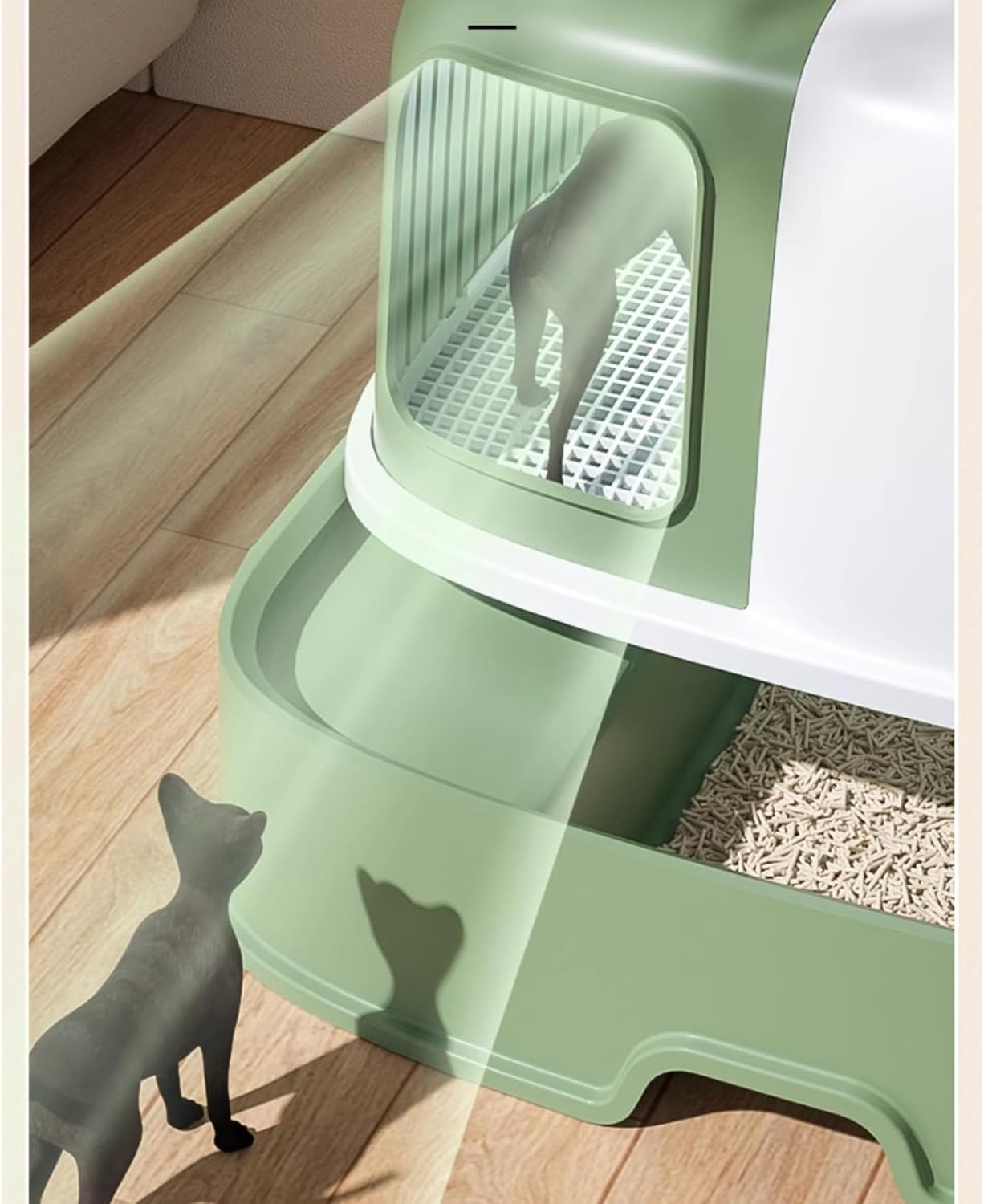 Pado Claws Cat Litter Box  57.6*52.8*38cm-Green