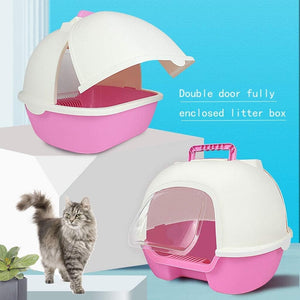 Pado Enclosed Cat Litter Box  50*41*39cm-Blue