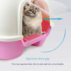 Pado Enclosed Cat Litter Box  50*41*39cm-Pink