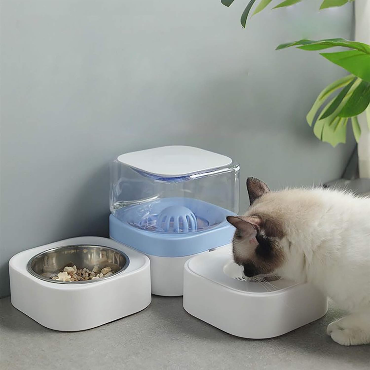 Pado Magic Food & Water Dispenser-Blue  30*30*16cm-[1800ml]