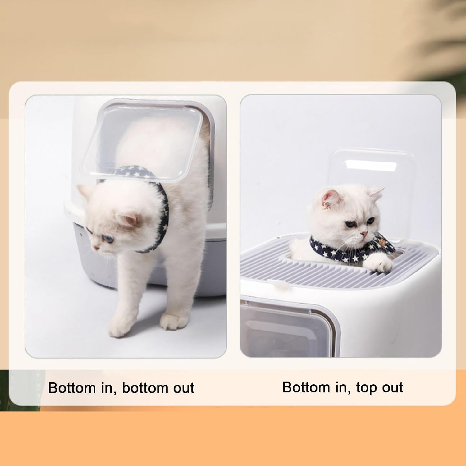 Pado Open Top Cat Litter Box  40*39*52cm-Grey