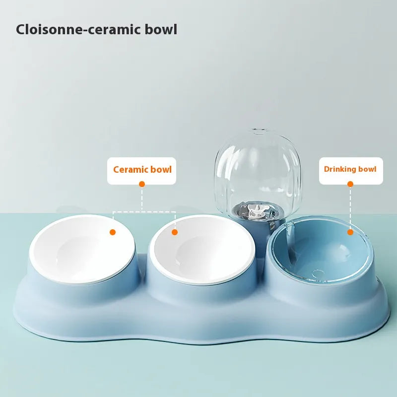Pado Tripple Bowl with Dispenser-Purple  43*13*23cm