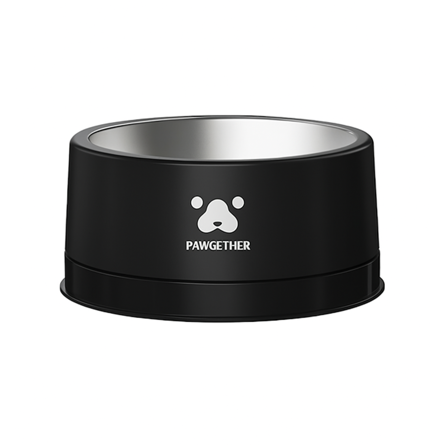 Pawgether 304 Stainless Steel Anti Slip Pet Bowl - 3 Series- 19x19.6x8.8cm-Black [Top:1000ml;Bottom:330ml]