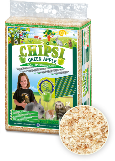 Chipsi Green Apple Scent Small Animal Litter - 1KG