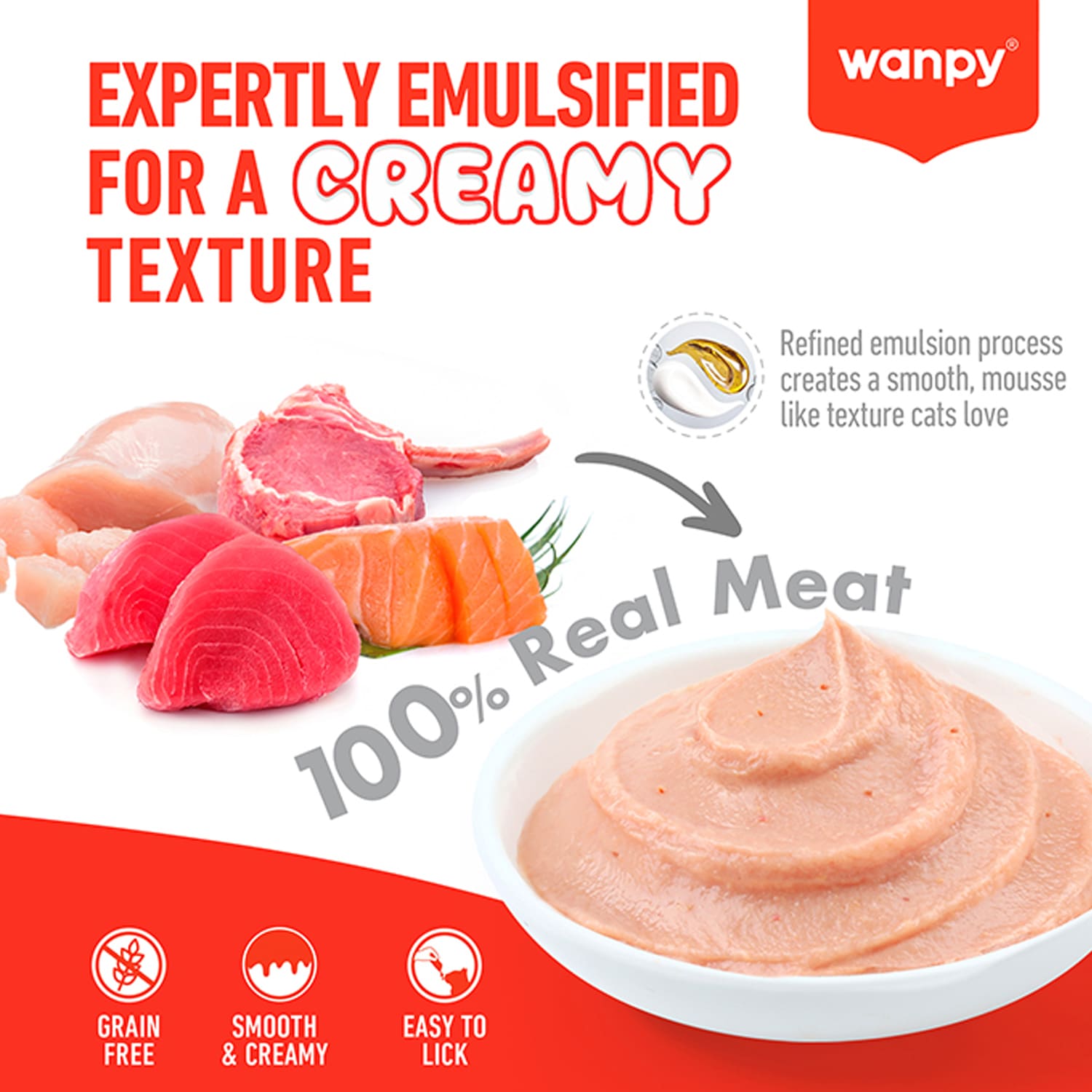 WANPY Superfoods Creamy Treat For Cat Salmon With Chia & Seaweed 70g