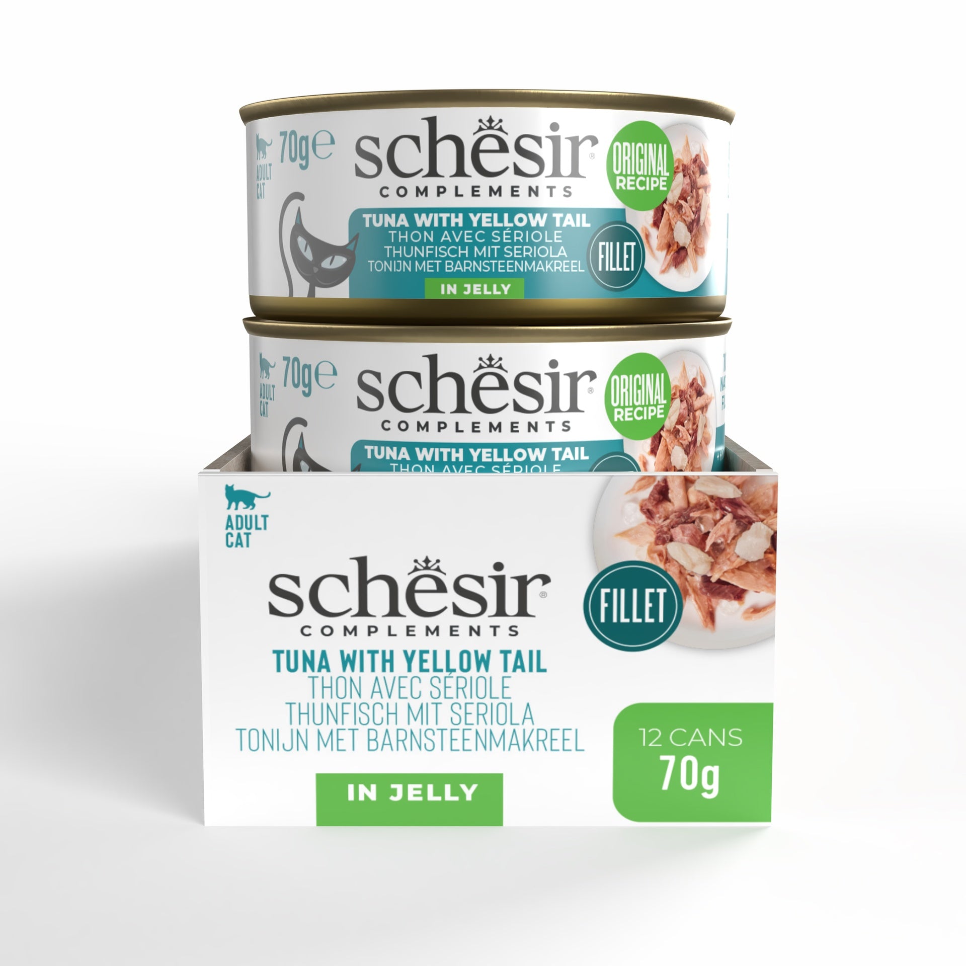Schesir Complements Cat Wet Food in Jelly Can- Tuna With Yellow Tail 70g [MOQ:12pcs]