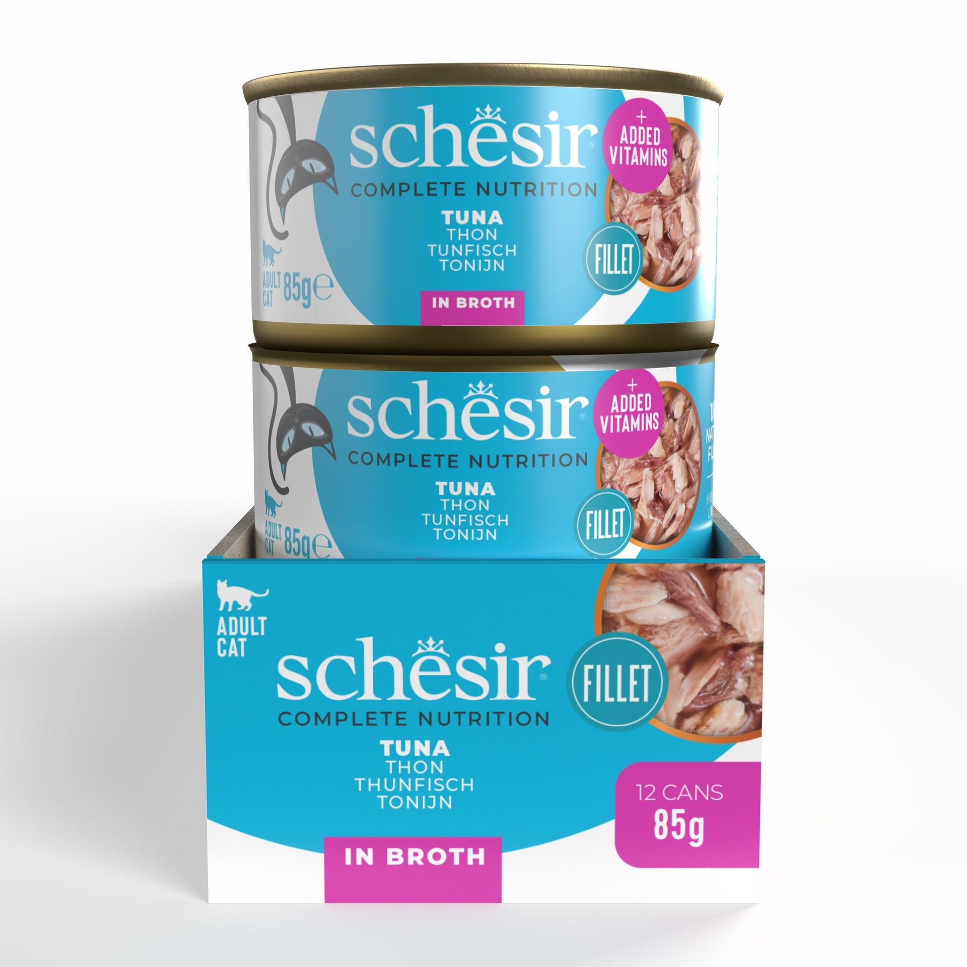 Schesir Complete & Balanced Nutrition Wet Cat Food in Broth Can- Tuna 85g [MOQ:12pcs]
