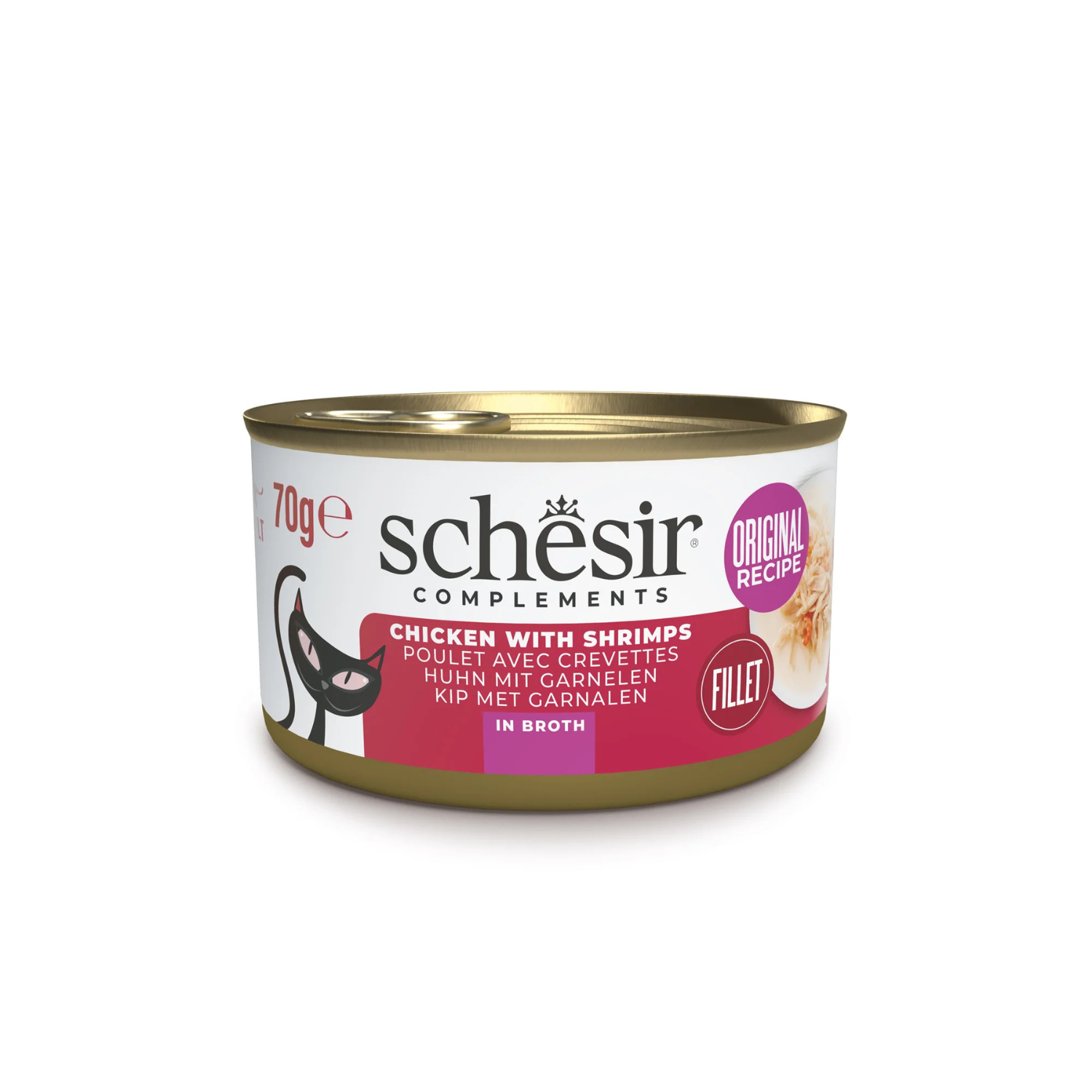 Schesir Wet Cat Food In Broth Can-Chicken With Shrimp 70g [MOQ:12pcs]