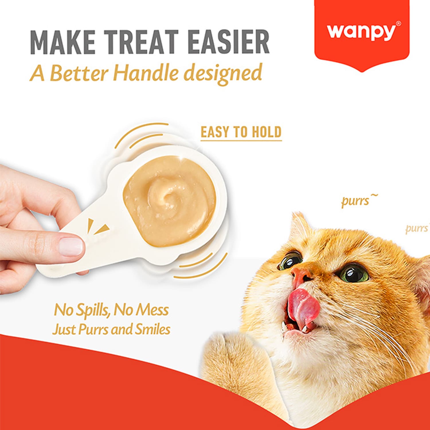 WANPY Lickable Cream Spoon – Salmon For Cat – (16g x 10pcs/box)