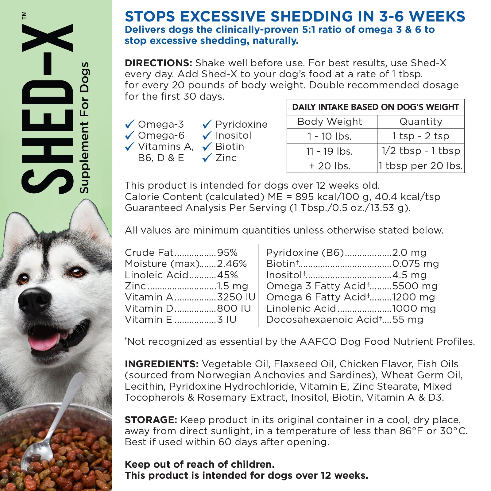 Synergy Labs Shed-X Supplement for Dogs 8 oz - 237 ml