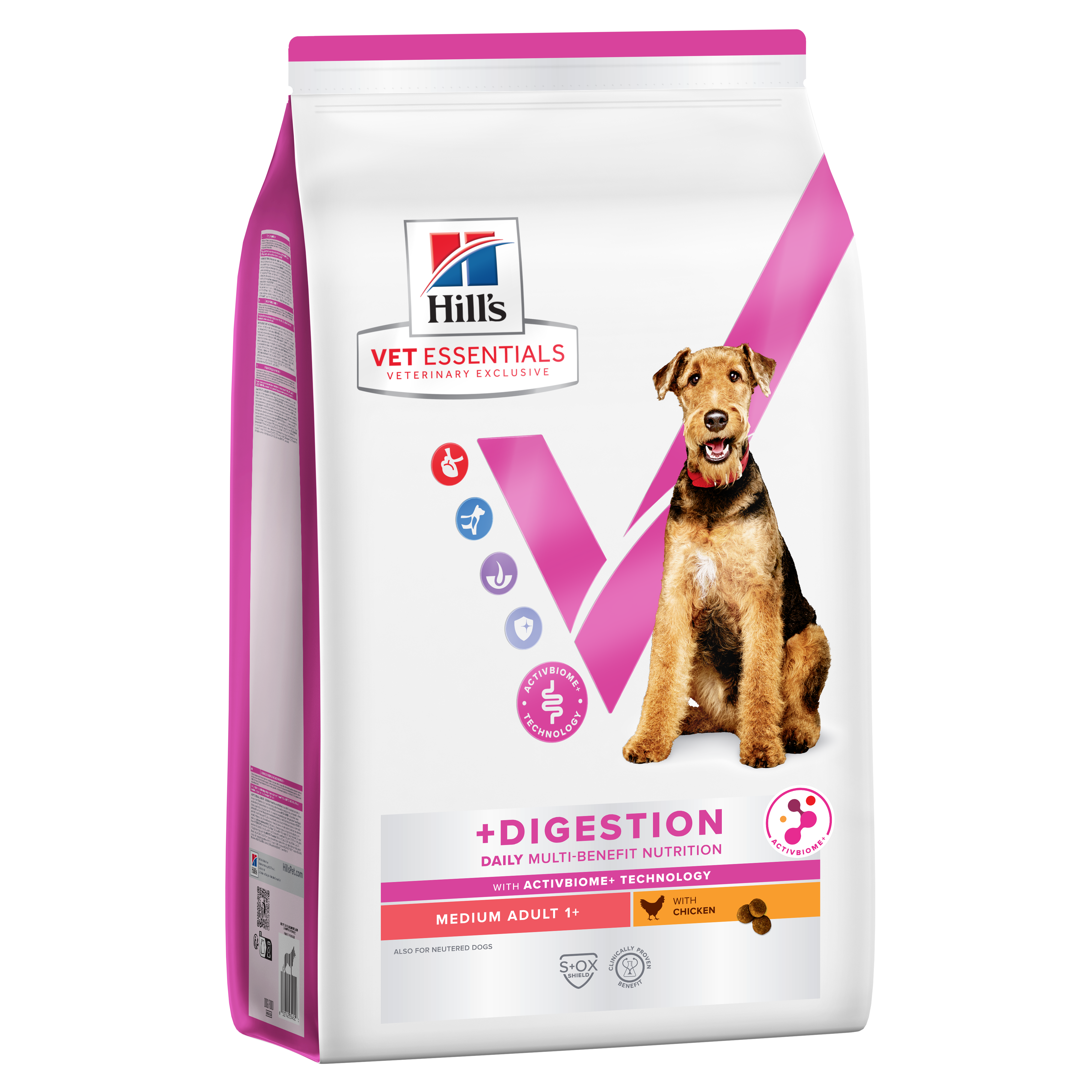 Hill’s Vet Essentials Multi-Benefit + Digestion Adult Medium Breed Dog Food with Chicken (2KG)