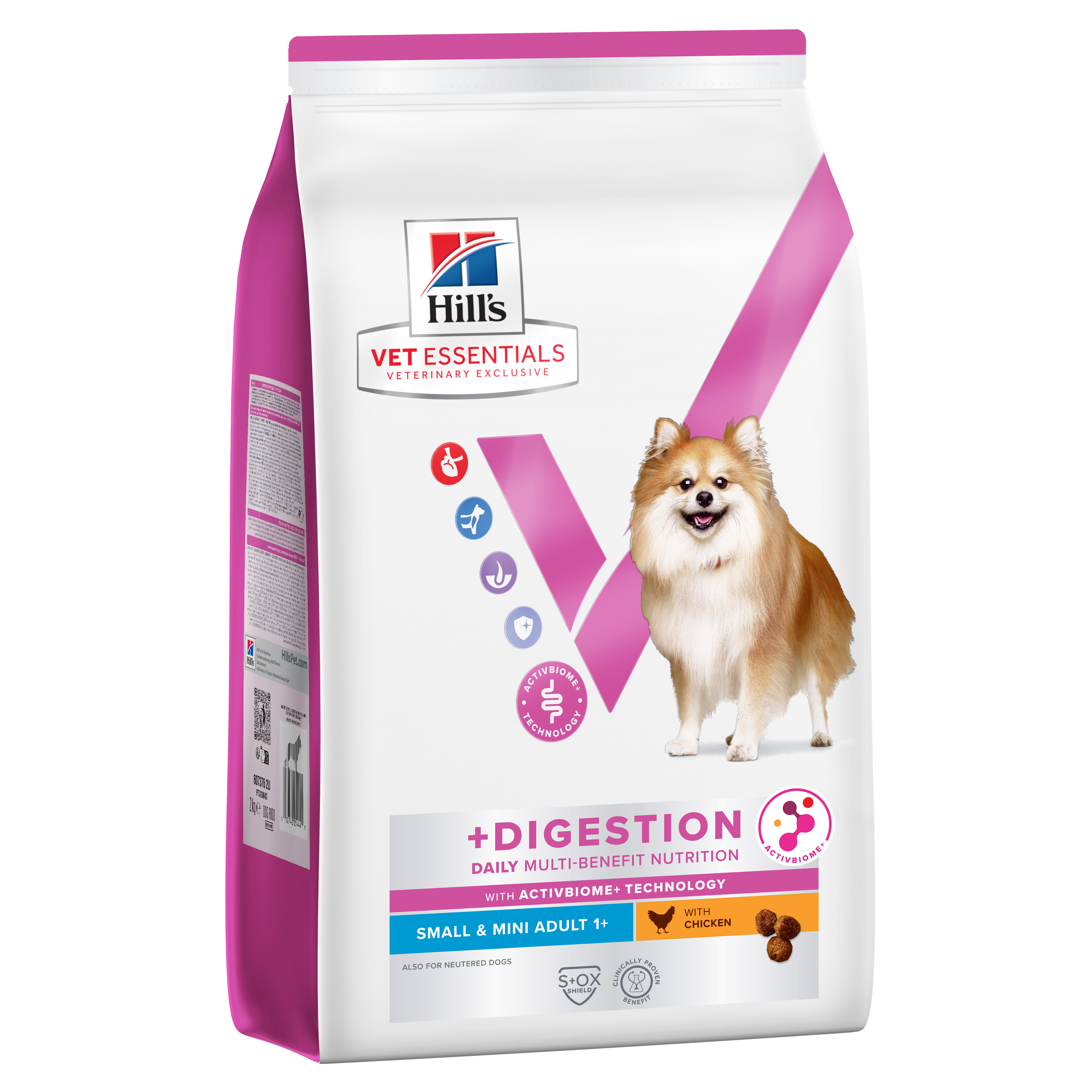 Hill’s Vet Essentials Multi-Benefit + Digestion Adult Small & Mini Dog Food with Chicken (2KG)