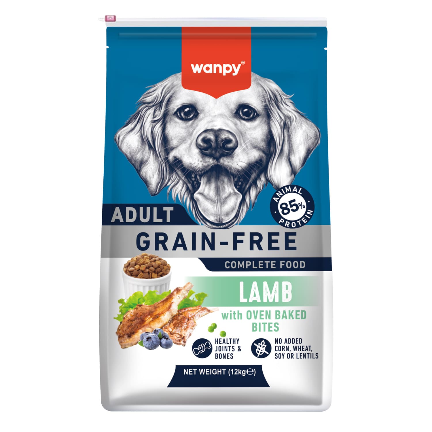 WANPY Grain Free Complete Food For Dog – Lamb Recipe - 1.5Kg