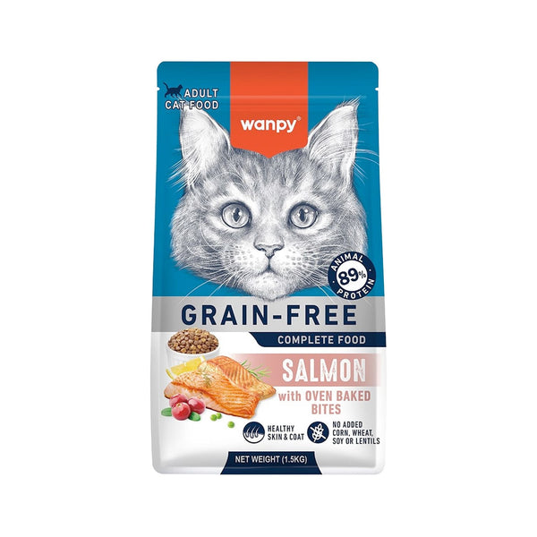 Wanpy Grain Free Complete Food for Adult Cat – Salmon Recipe - 8Kg