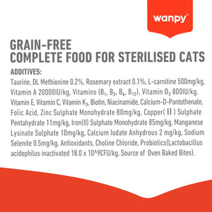 WANPY Grain Free Sterilized Cat Food – Salmon & Tuna Recipe - 8Kg