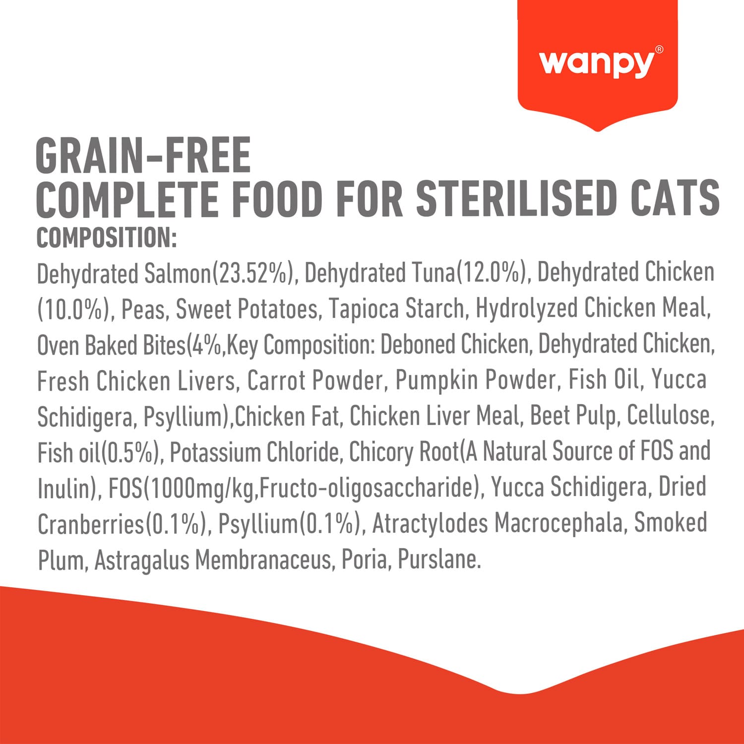 WANPY Grain Free Sterilized Cat Food – Salmon & Tuna Recipe - 1.5Kg