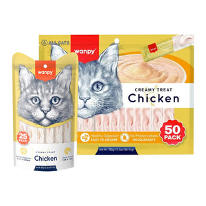 Wanpy Creamy Lickable Cat Treats – Chicken - 25P