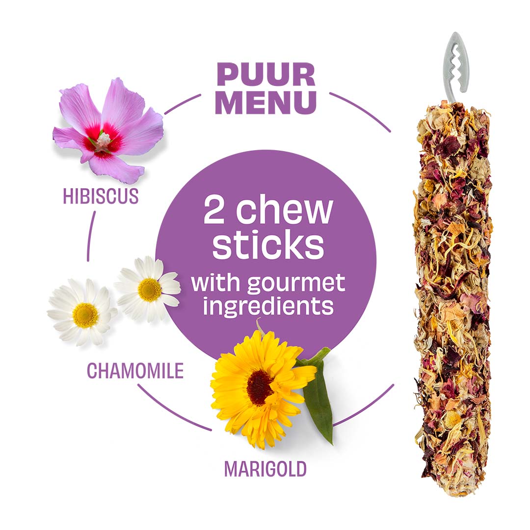 Witte Molen Chew Sticks With Hibiscus & Marigold For Rabbit & Small Animals - [Weight - 80g]