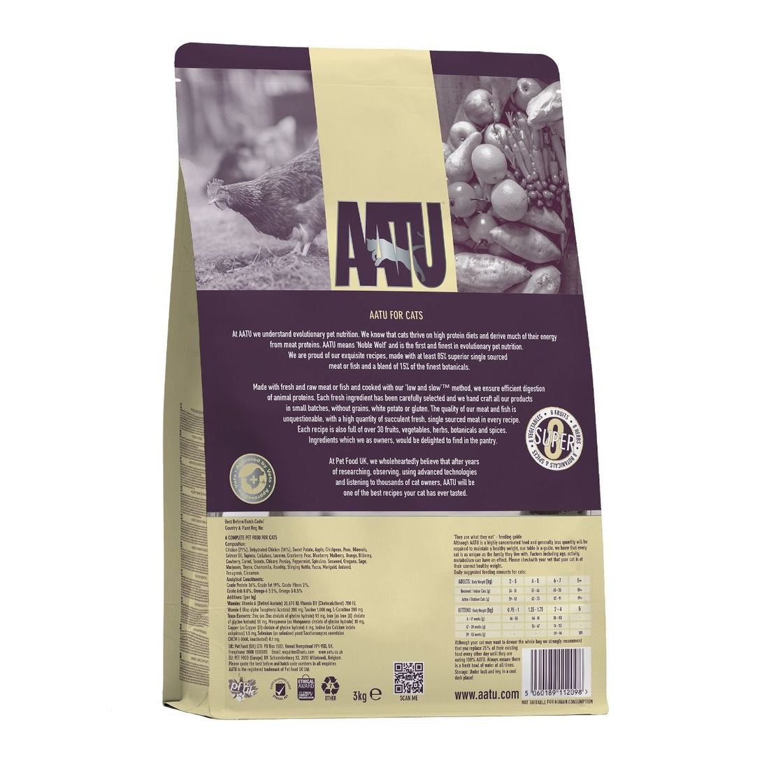 AATU Free Run Chicken Dry Cat Food 3kg - 3kg - Shopivet.com