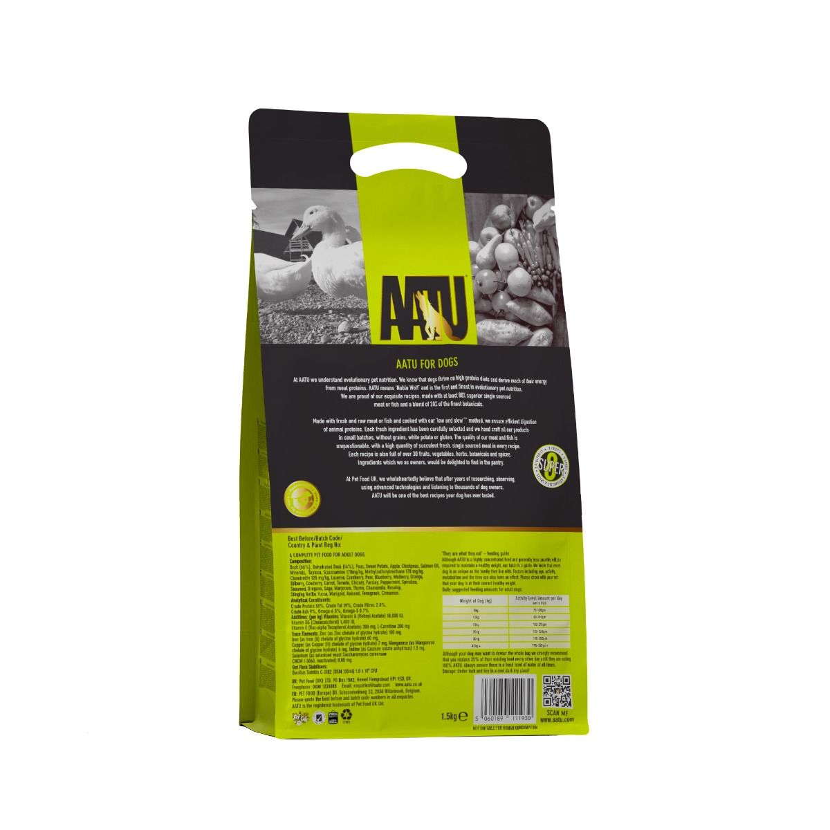 AATU Free Run Duck Dry Dog Food - 1.5kg - Shopivet.com
